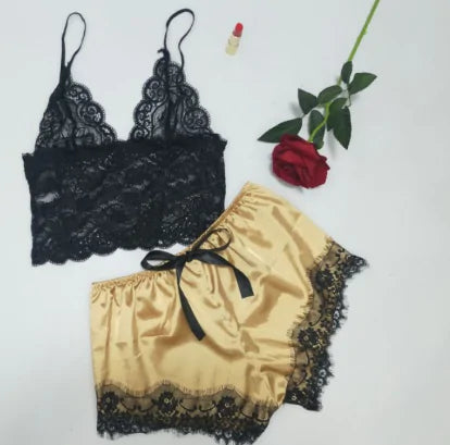 Satin Lace Sleepwear Set